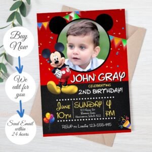 Mickey Mouse Customize Birthday Invitation 5×7