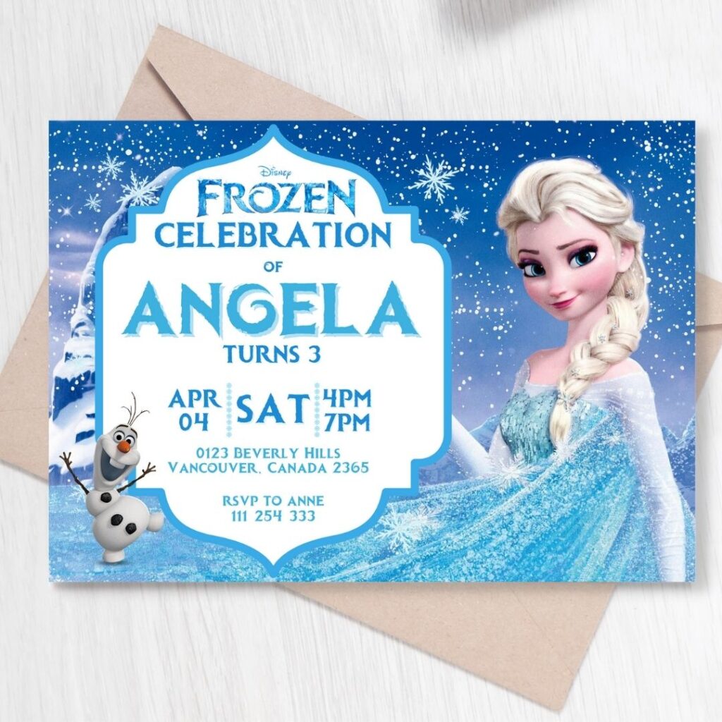 FROZEN Elsa 004 Birthday Template Invitation, Customize Design ...